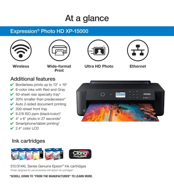 Epson Expression Photo HD Wireless Color Wide-Format Printer - Image 2