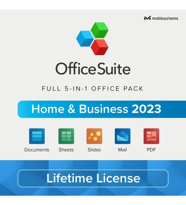 OfficeSuite Home & Business 2023 - Lifetime License - Documents, Sheets, Slides, PDF, Mail & Calendar for Windows