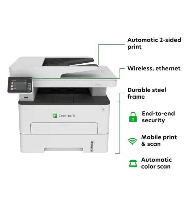 Lexmark Black and White All-in-One Printer with Touchscreen, Laser Device - Image 3