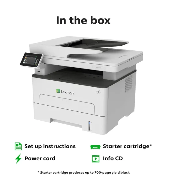 Lexmark Black and White All-in-One Printer with Touchscreen, Laser Device - Image 4